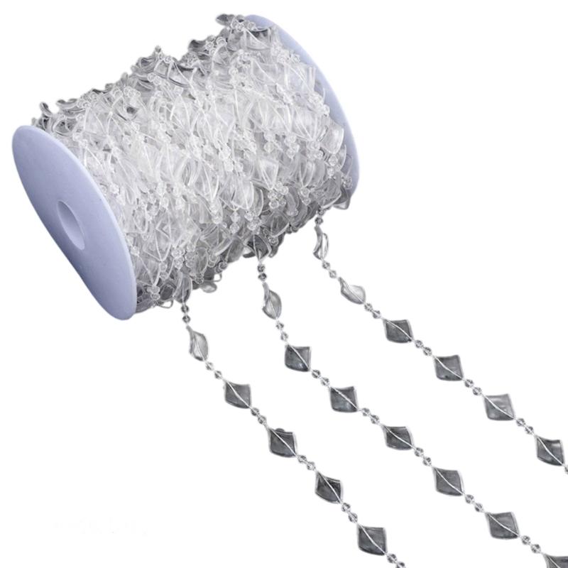 Прозрачная пластиковая цепочка из бусин, нить для рукоделия, аксессуары для изготовления ювелирных изделий ручной работы, для искусства, рукоделия, ожерелья, браслета, изготовления ювелирных изделий