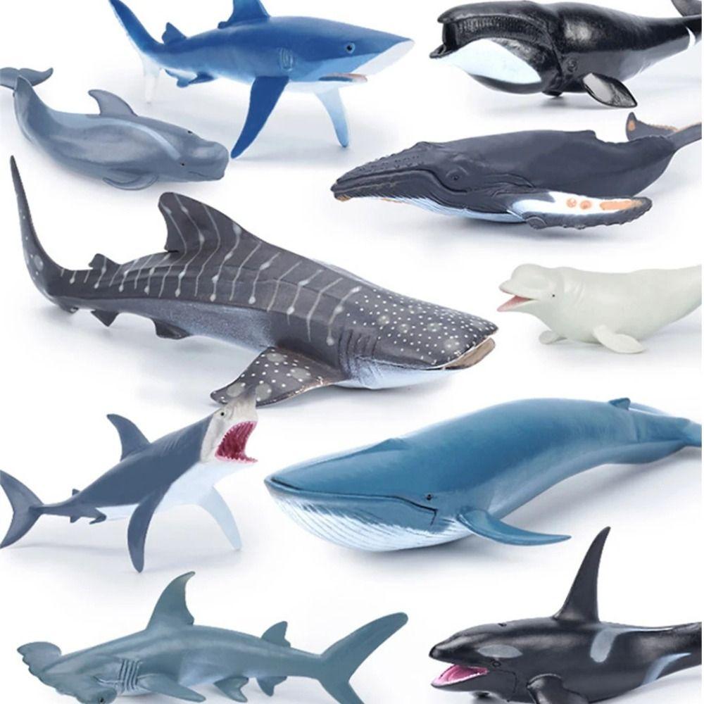 Shark Cachalot Whale Figurines Marine Animals Ocean Action Figures Gift Simulation Sea Life