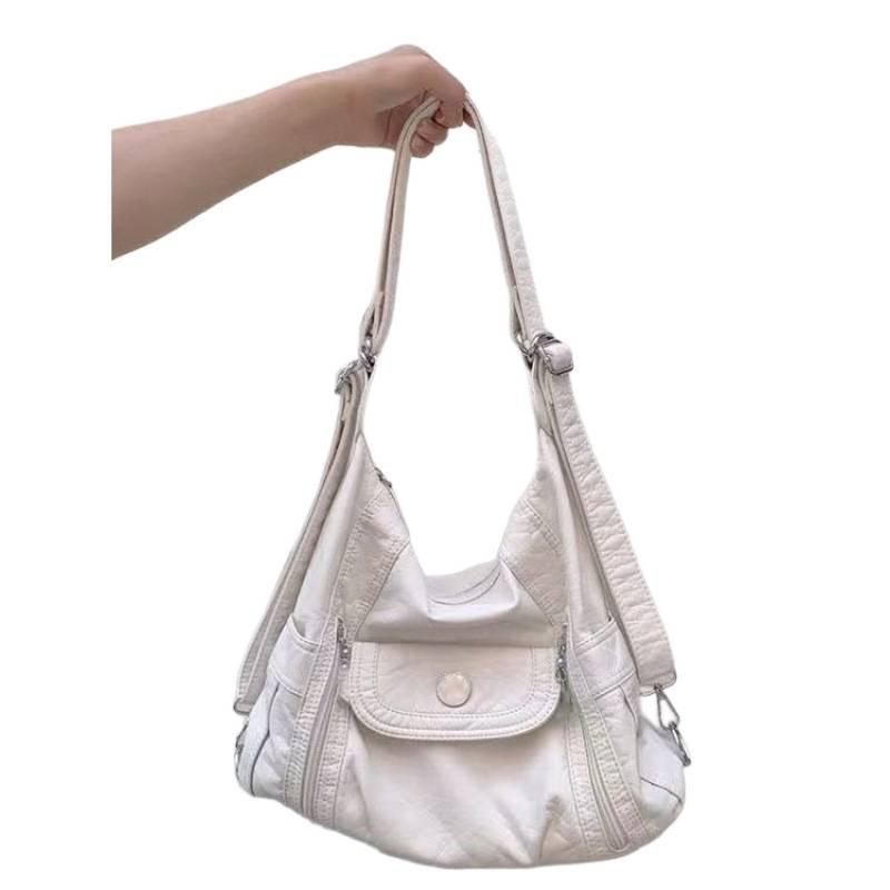 Spice girl multi-functional three-purpose bag pu soft leather shoulder tote bag millennial style large-capacity medieval retro backpack