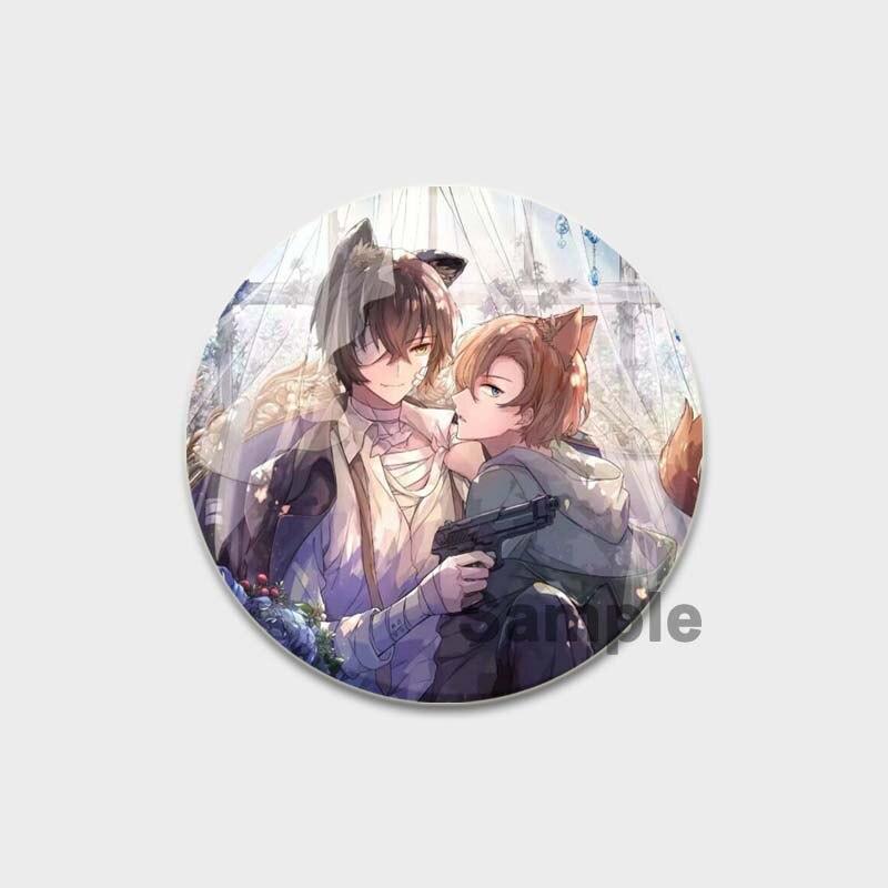 58 мм аниме булавка Bungo Stray Dogs нагрудные булавки Chuuya Ranpo Yosano акриловая брошь ручной работы из эпоксидной смолы значок ювелирный аксессуар для рубашки-сумки