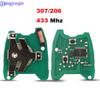Jingyuqin 2 Buttons ASK Remote Key Fob Controller For PEUGEOT 206 307 433MHZ With PCF7961 Transponder Chip