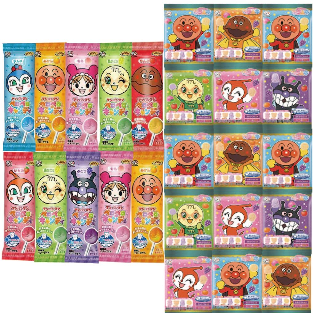 Ассортимент сладостей Fujiya Anpanman Набор конфет Ramune Ряды Ramune x 15 пакетиков 10 конфет Всего 25 наименований Подарок Маленький подарок Подарок на день рождения Без шоколада и