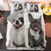 Bulldog Bedding Set Pet Animal Dog Duvet Cover For Kids Adult Bedclothes Covers Comforter Sets Cute Bed Sheets