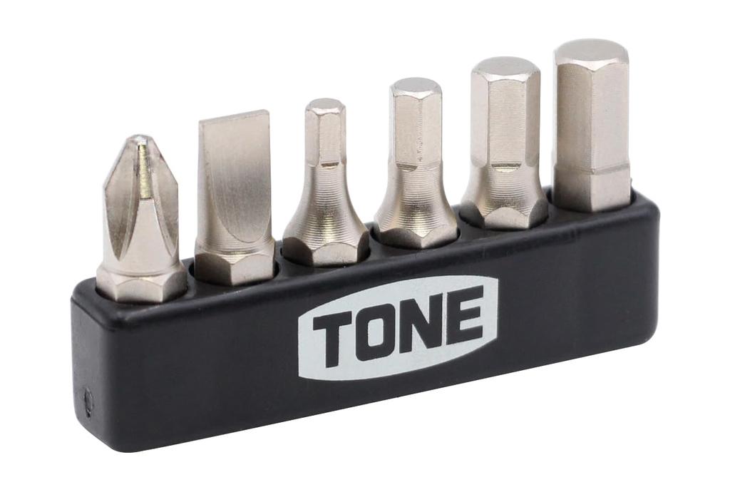 Tone RSDM6S Ratchet Stubby Driver Bit Set Magazine-Included Set, 6.35mm Width, 7-Piece