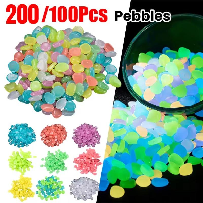200 шт. садовый декор светящиеся камни светящиеся в темноте декоративные камешки уличные украшения для аквариума аксессуары для аквариума