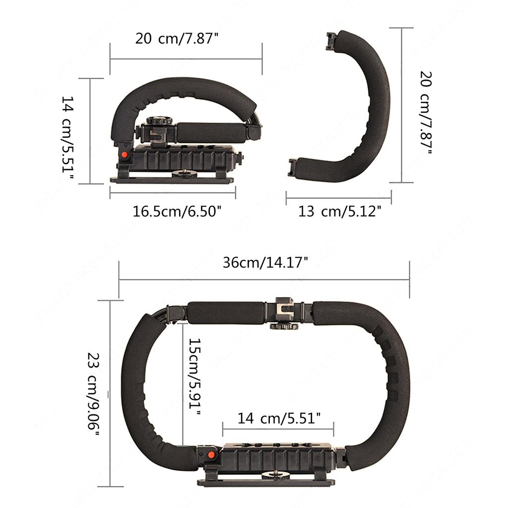 ABS Стабилизатор рукоятки камеры Расширительная клетка Крепление для приключенческой съемки Ручной кронштейн для камеры для идеально плавной съемки