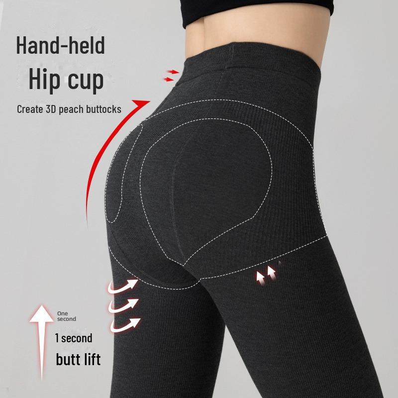 Женские черные леггинсы на хлопковой подкладке для осени/зимы — теплые, плотные, облегающие колготки с плоской талией.