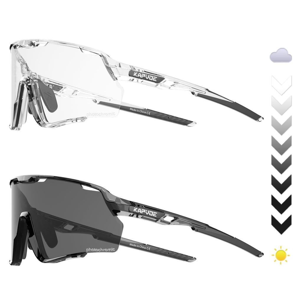 KAPVOE Photochromic Sports Cycling Polarized Road Running Sunglasses, Sunglasses, Unisex, Glasses, Sunglasses, Bike, Cycling, Sports, Triathlon,