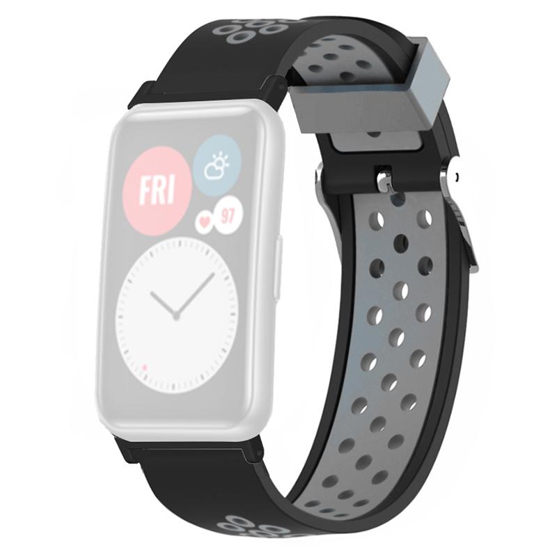 Двухцветный силиконовый ремешок для часов с дышащими отверстиями для Huawei Watch Fit/Watch Fit Special Edition