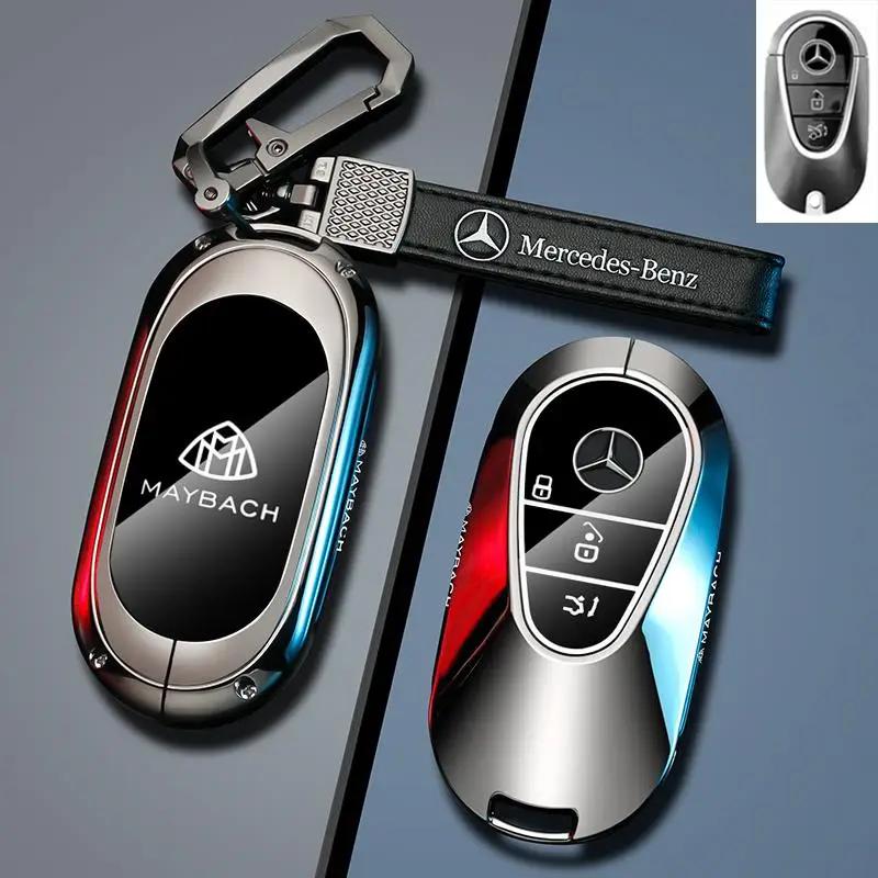 PZQ2   Car Key Case Cover For Mercedes Benz C E S Class GLC W206 W223 W214 E300 C260 C300 S450 S500 S400 Fob Accessories