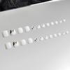 White Square Fake Toenails with Rhinestone Sweet & Charming Reusable False Nails for Stage Performance Wear