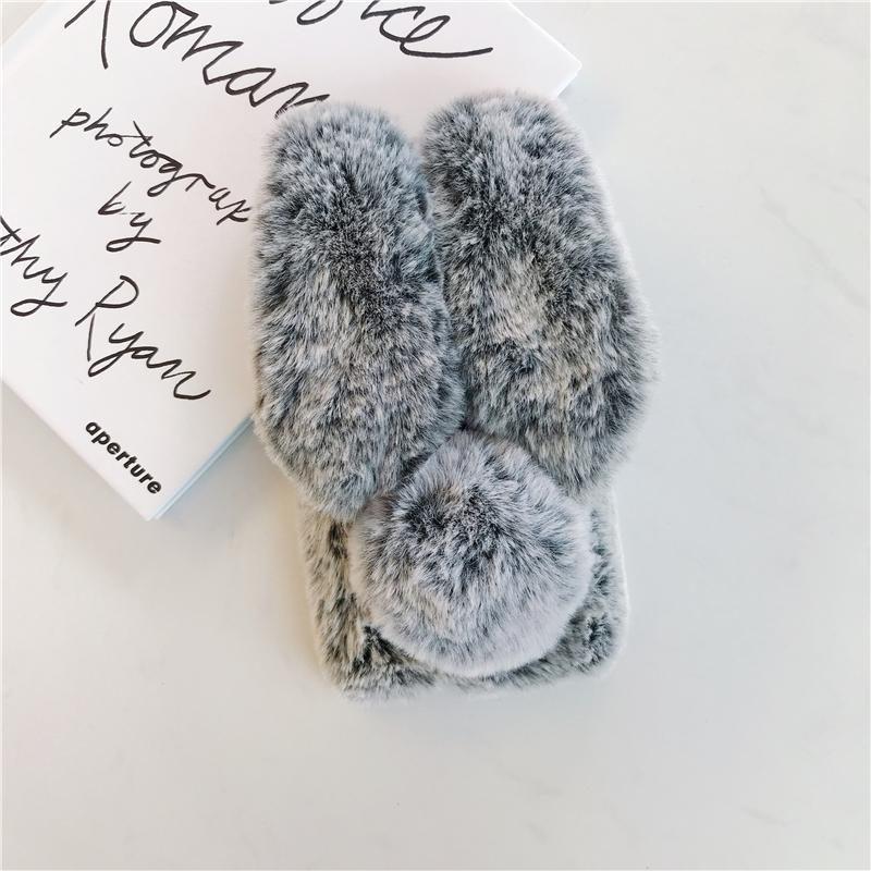 Мягкий Плюшевый Теплый Зимний Пушистый Кролик Чехол Для Samsung Galaxy A57/37/17/07 A56/36/26/16/06 A55/35/25/15/05 Покрытие с Ощущением Кожи