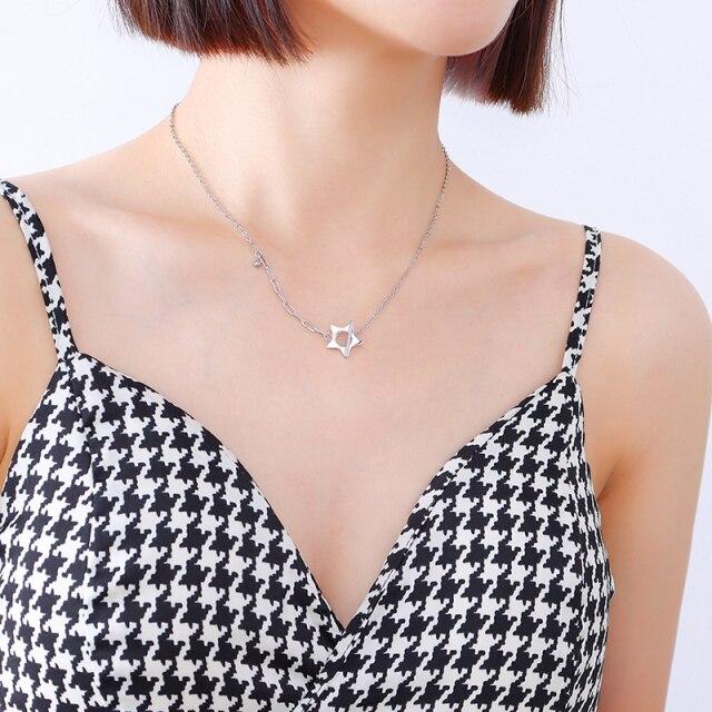 Stainless Steel Star Ot Buckle Design Necklace Pendant Plated Gold for Women's Gothic Accessories Jewellery Christmas Gift