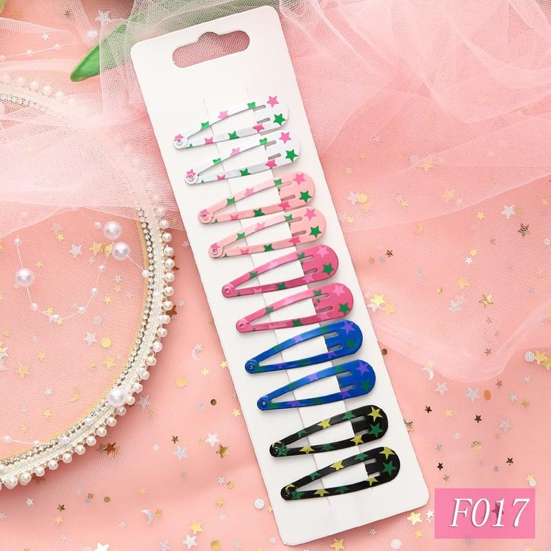 10 шт., милые заколки для волос с мультяшным принтом высокого качества для детей, однотонные заколки для волос Matel, аксессуары для волос для девочек, заколки