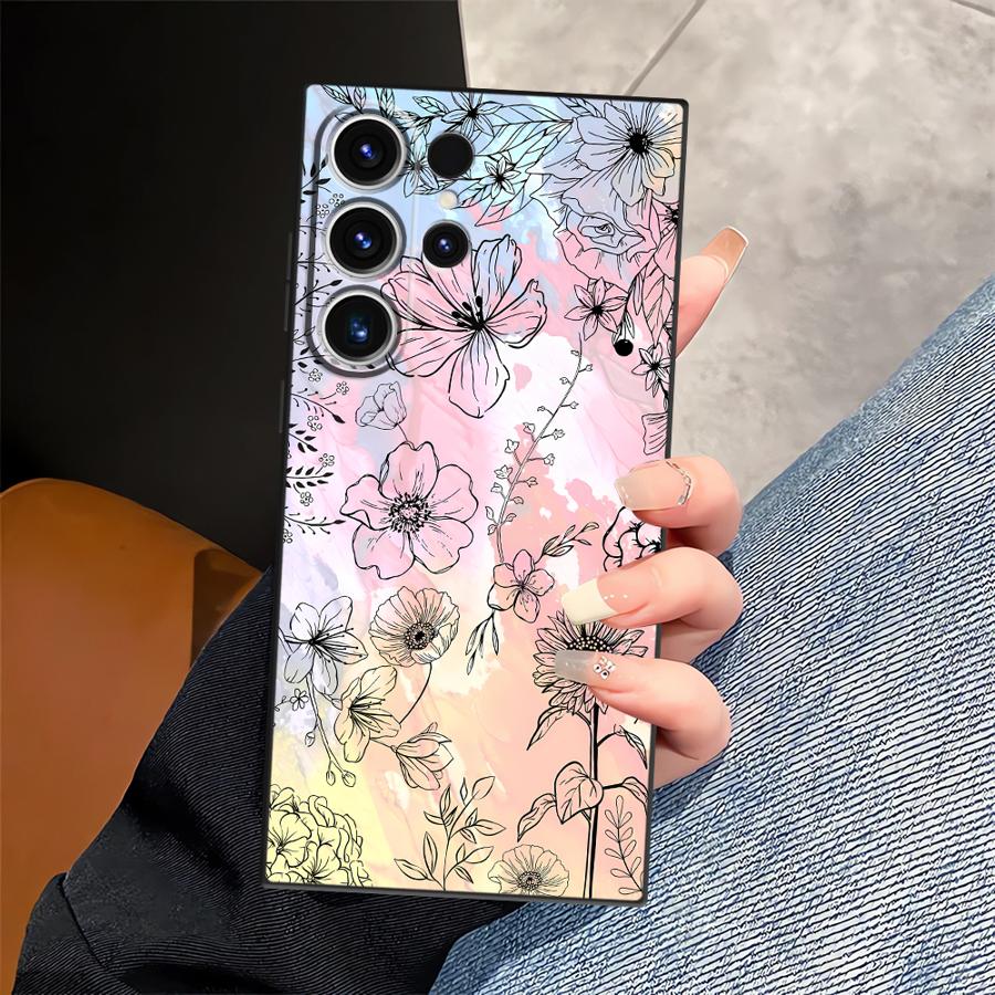 Ретро Бабочка Цветок Чехол для Телефона для Samsung Galaxy S26 Ultra S21 FE S20 Ultra S24 Note 20 8 9 10 S23 S10 S9 S25
