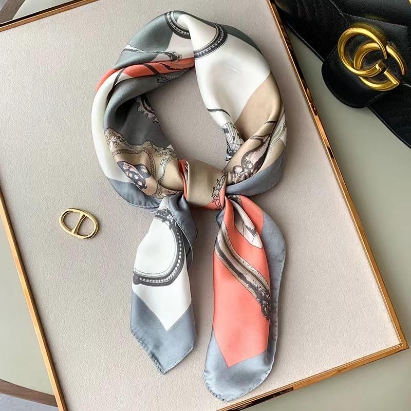 Роскошный дизайн принт шелковый квадратный шарф женский мягкий атласный конский ободок шейный платок офисный хиджаб повязка на голову фуляр сумка ленты подарок