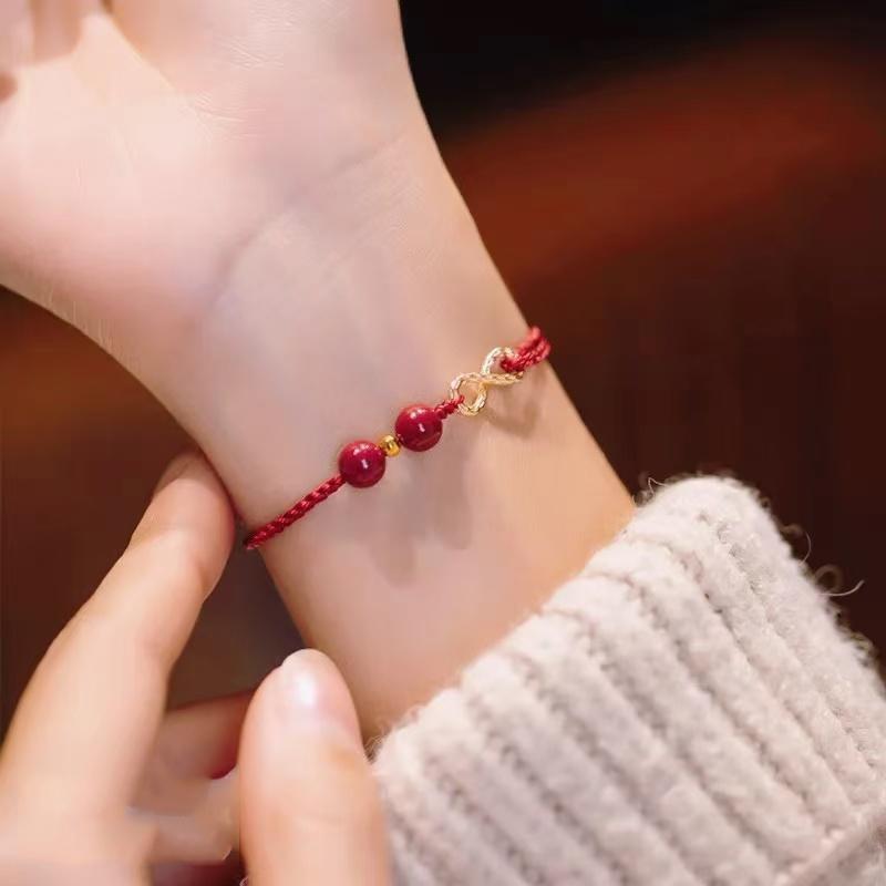 Бесконечный Счастливый Красный Шнурок Браслет с Бусинами Для Женщин Мужчин Приносит Удачу Парный Набор Браслетов Шарм Вечеринка Ювелирное Изделие Подарок