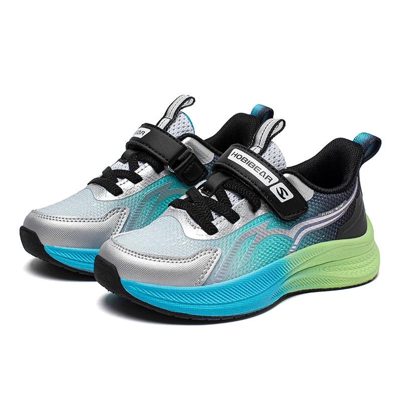 Kids Running Shoes Breathable Mesh Anti-Collision Sneakers Boys Girls Sports Shoes Hook And Loop Lightweight Casual Shoes