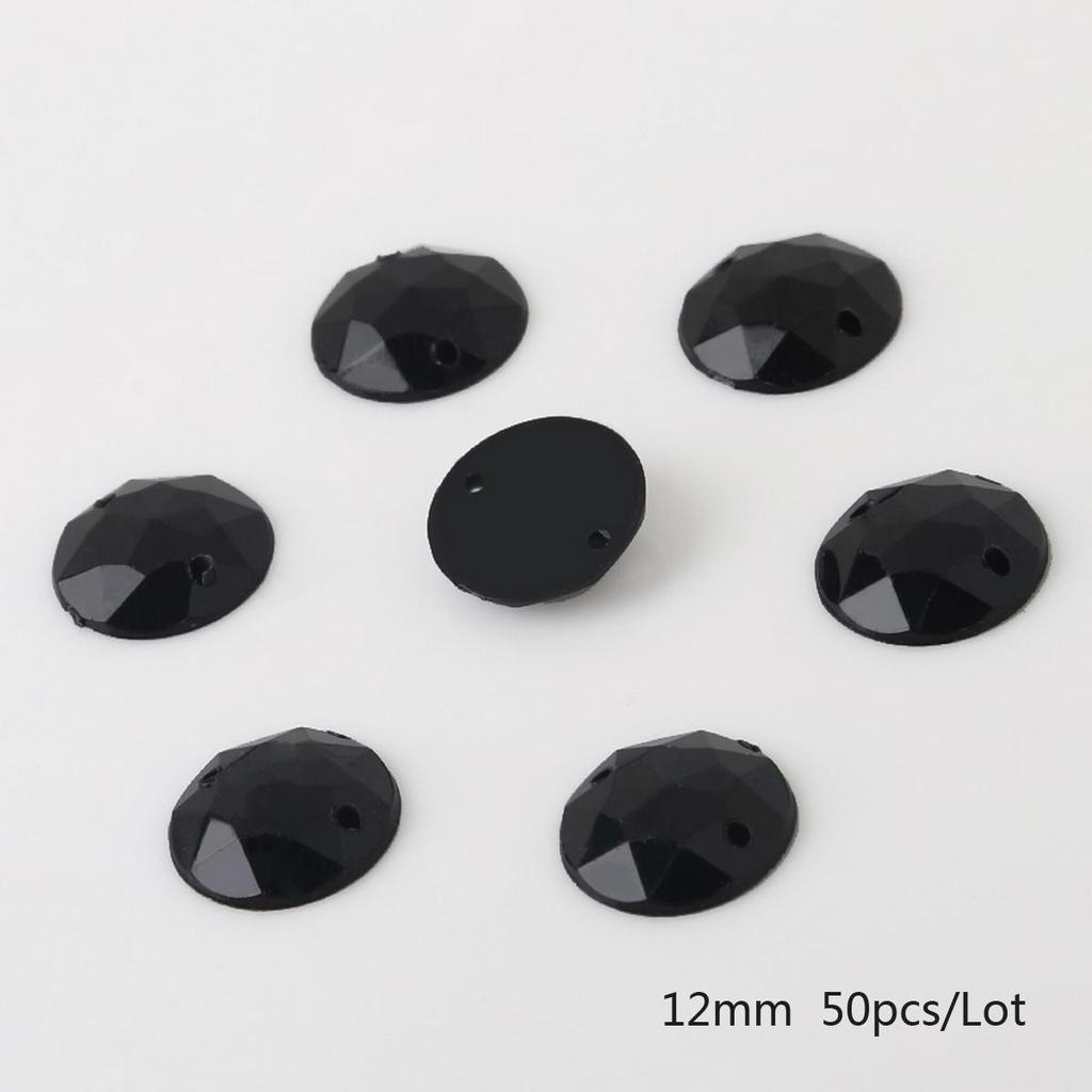 8/10/12mm Sewing Flatback Rhinestones Round Acrylic Beads Sew On Strass Crystal Stones For DIY Craft Scrapbook Decoration
