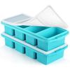 Ztomine Silicone Freezer Tray with Lid - Silicone Freezer Food Mold - Large Ice Cube Tray Silicone Freezer Containers for Freezing and Preserving Soup