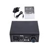 Microphone Preamplifier 1 Channel XLR Mic Preamp Adjustable Gain Balanced Phantom Power Low Noise Metal Shell