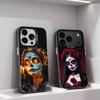 Мертвый Мексиканский Череп Катрина Для iPhone 11,12,13,14,15,16,17,Pro,Max,Plus,E,Air,Mini Чехол Для Телефона IMD Матовый Черный