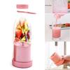Electric Juicer Cup 380ml Rechargeable Smoothie Maker with 6 Blades BPA-Free Travel Bottle for Ice Fruit Veggie Portable Blender Home/Outdoor Use