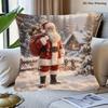 2D Flat Print 1pc Santa Claus with Gift Christmas Theme Double-Sided Printed Christmas Pillowcase - Multiple Sizes Available - Square Zippered Pillow