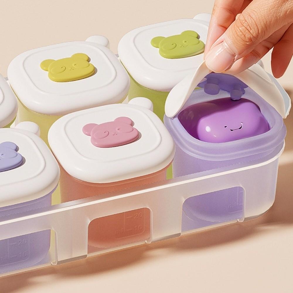 With Lid Soup Ice Grid with Scales 8-Grid Food Meal Molds Freezer Ice Cube Molds Meal Prepping