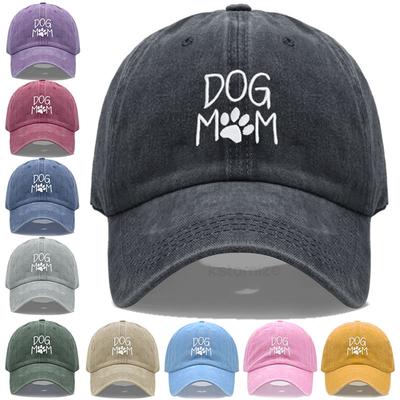 Вышитая бейсболка 'Dog Mom' для женщин и мужчин, модная, регулируемая, из мягкого хлопка, папина кепка, унисекс, классические гольф-кепки