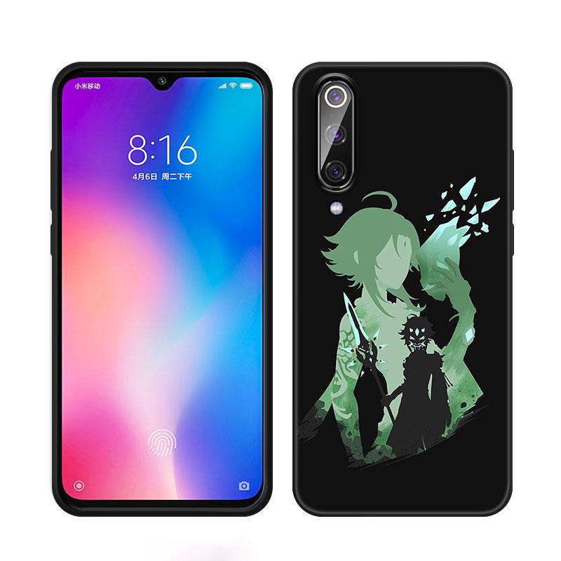 Чехол для телефона Genshin Impact с аниме для Xiaomi Mi A2 8 9 SE Note 10 10T 11 12 Lite 9T 11T 12S 12T Pro A3 6X 12X, мягкий черный чехол из ТПУ