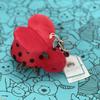 JC Red Ladybug Bag Charm Insect Keychain Pendant Includes a 20 cm x 27 cm Green Dust Bag With Tags Gift Tag Charm