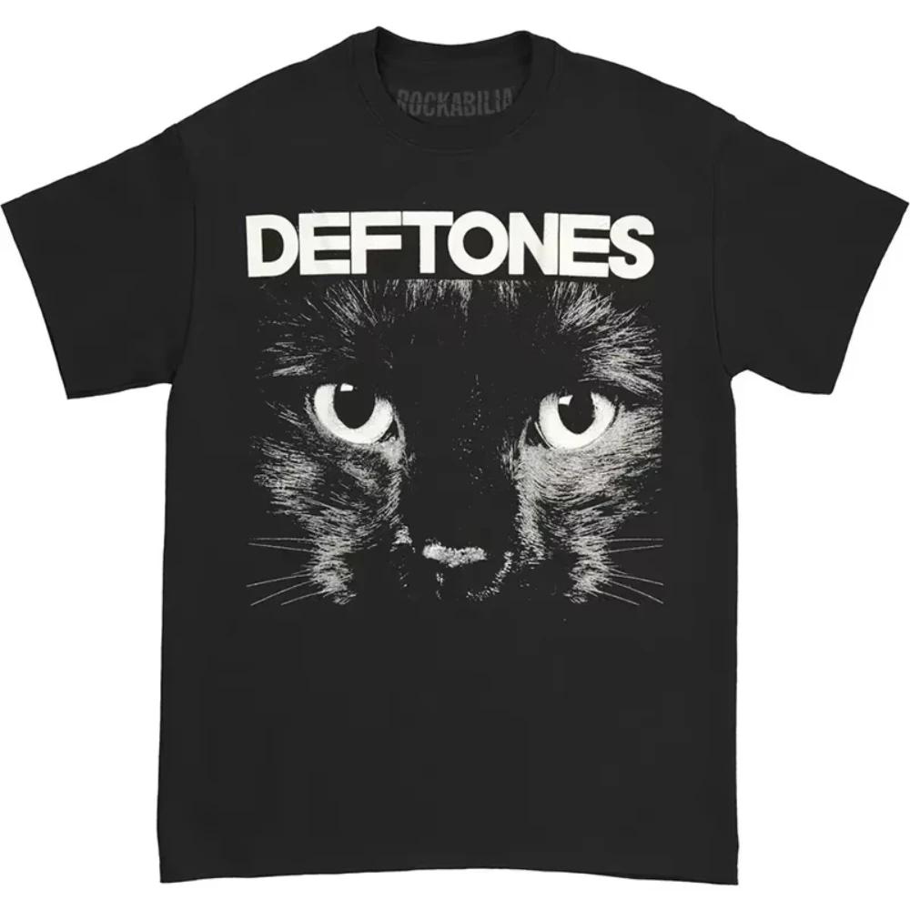 Футболка с графическим принтом Deftones Черный кот