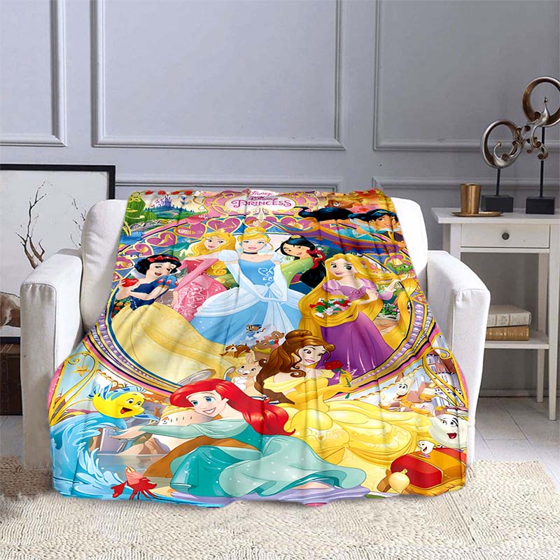 Exquisite princess cartoon flannel blankets can be customized, suitable for beds, bedrooms, sofas, picnics, outdoor leisure nap