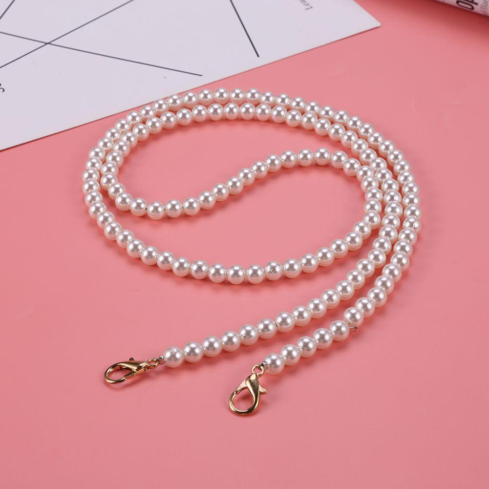 Bag Parts Replacement Women Purse Handle Pearl Bag Strap Beaded Tote Chain Pearl Bag Chain