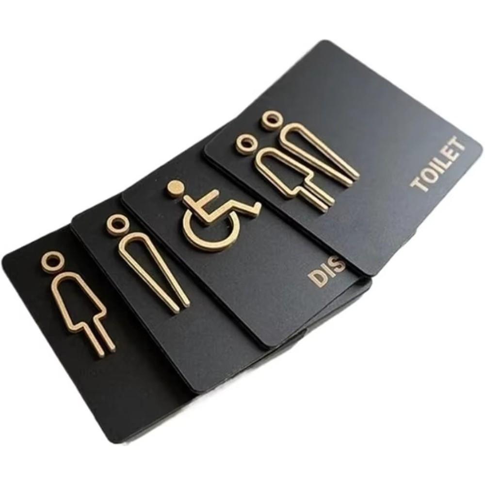 Self-Adhesive Restroom Sign Acrylic WC Sign Durable Acrylic Sign Bathroom Identification