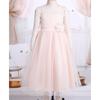 Girl Floral Lace Flower Dress Half Sleeved First Communion Wedding Bridesmaid Party Prom Gown
