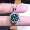 2 Carat 8-heart 8-arrow Blue-green Pendant Feminine Temperament Delicate Necklace Clavicle Chain For Women Wedding Engagement