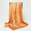New Spring/Summer Orange Imitation Silk Neckerchief Outdoor Decoration Wraps for Women 90*90cm Cashew Print Square Scarf