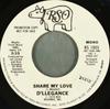 7-дюймовая пластинка D'LLEGANCE - Share My Love RS1003 RSO 1979 US Соул/Фанк Б/У