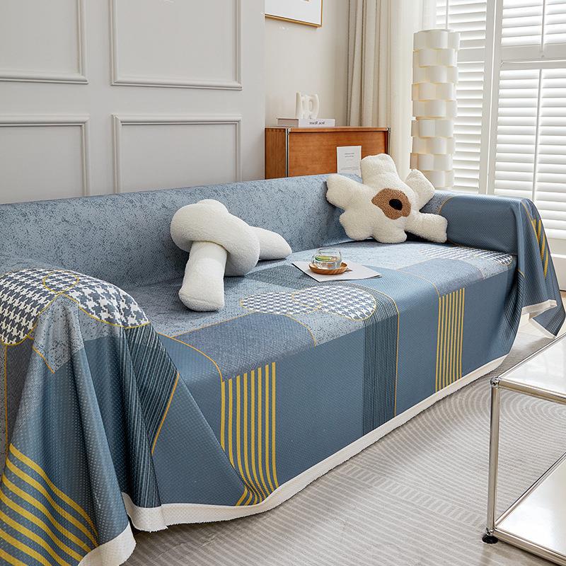 Чехол для дивана из ледяного шелка, летний чехол для дивана с рисунком из мультфильма, чехол для дивана Cute Fun Sha в полной комплектации