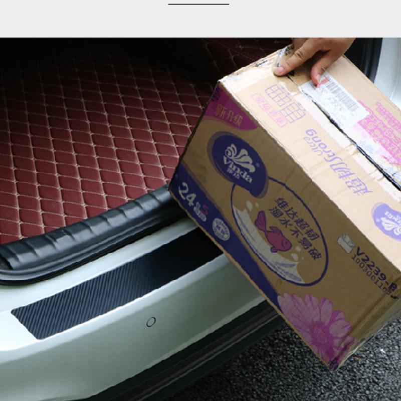 Наклейка для защиты от ударов на двери автомобиля, пленка против царапин, накладка на задний бампер автомобиля, порог багажника автомобиля, 3D-наклейка с полосой из углеродного волокна