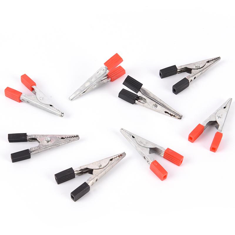 10Pcs Crocodile Clips Plastic Handle Testing Metal Alligator Clips Clamps