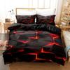 Red Grid Pattern Bedding Set Football Stars Duvet Cover Set with Pillowcases King Queen Twin Double Size Comforter Cover Set