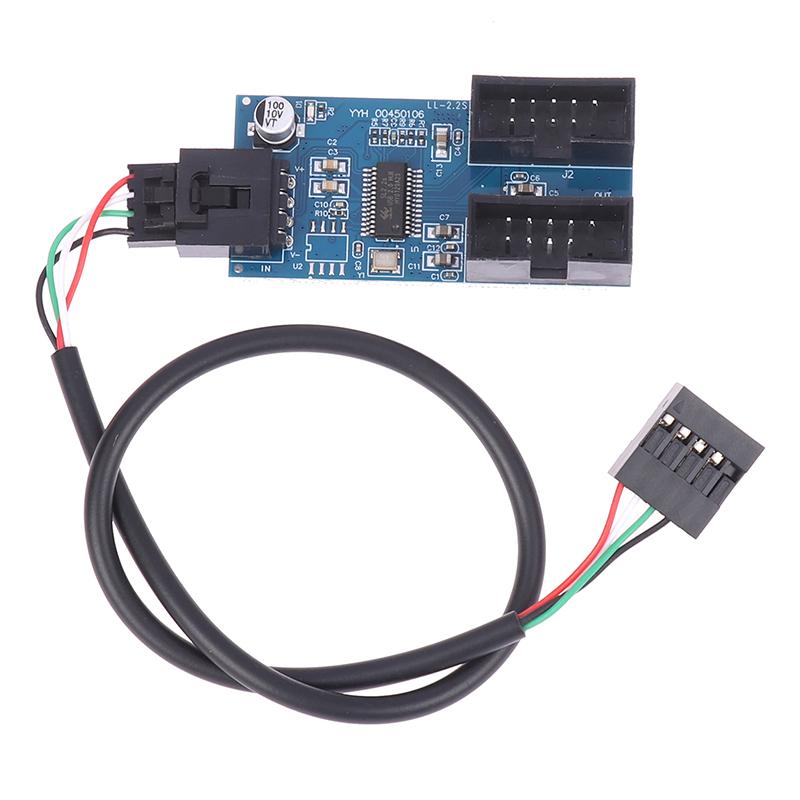 1Pc Usb 9 Pin Interface Header Motherboard Extension Splitter 1 To 2 Cable Desktop Usb2.0 Hub Connectors Adapter Port