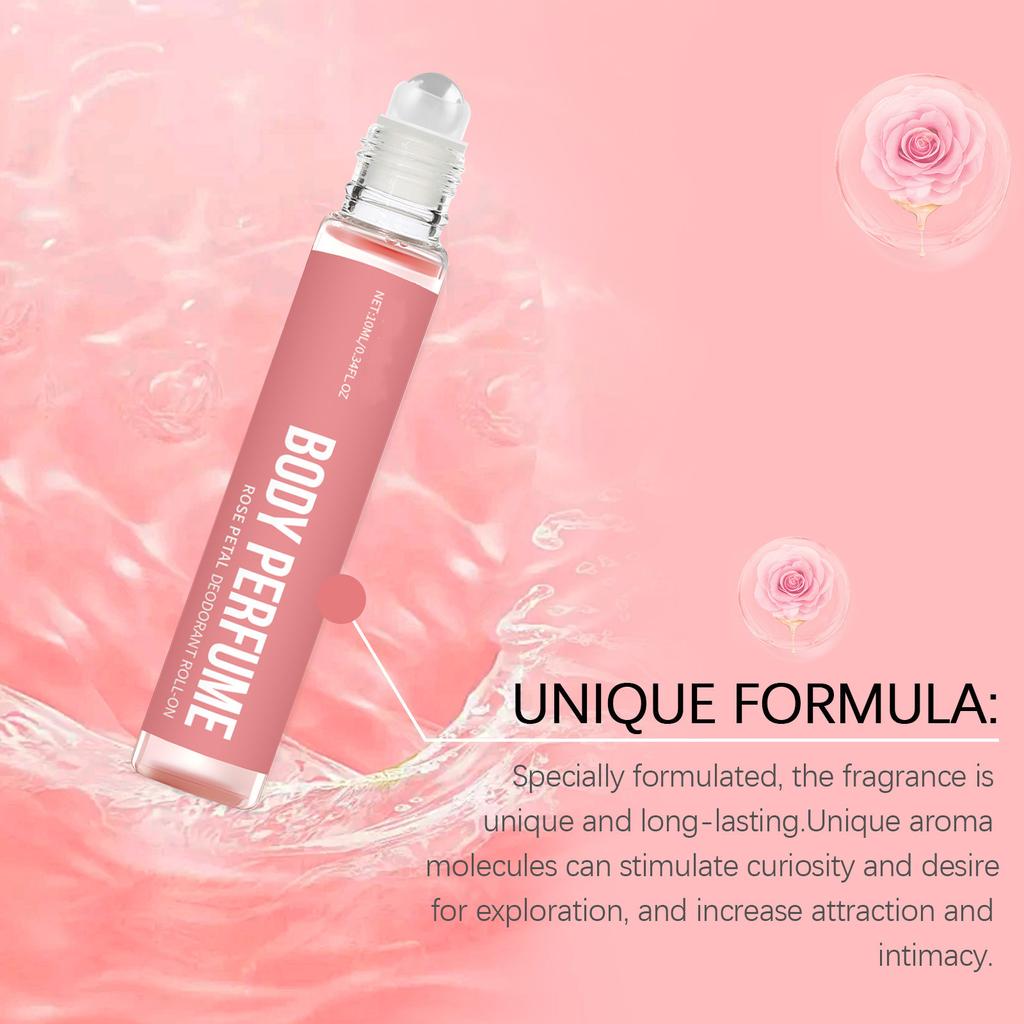 Women's Pheromone Perfume, Rose Body Perfume Roller Perfume, Refreshing Roller Perfume, Long-lasting Vitality, Perfume Women's Portable Perfume 10ml