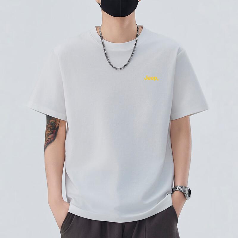 JEEP Men's Summer Solid Color Loose Fit Short Sleeve T-Shirt