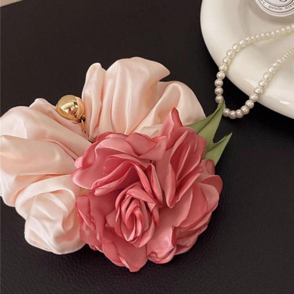 Милые резинки для волос в корейском стиле с бусинами, эластичная резинка для волос, симпатичная цветочная веревка для волос для девочек