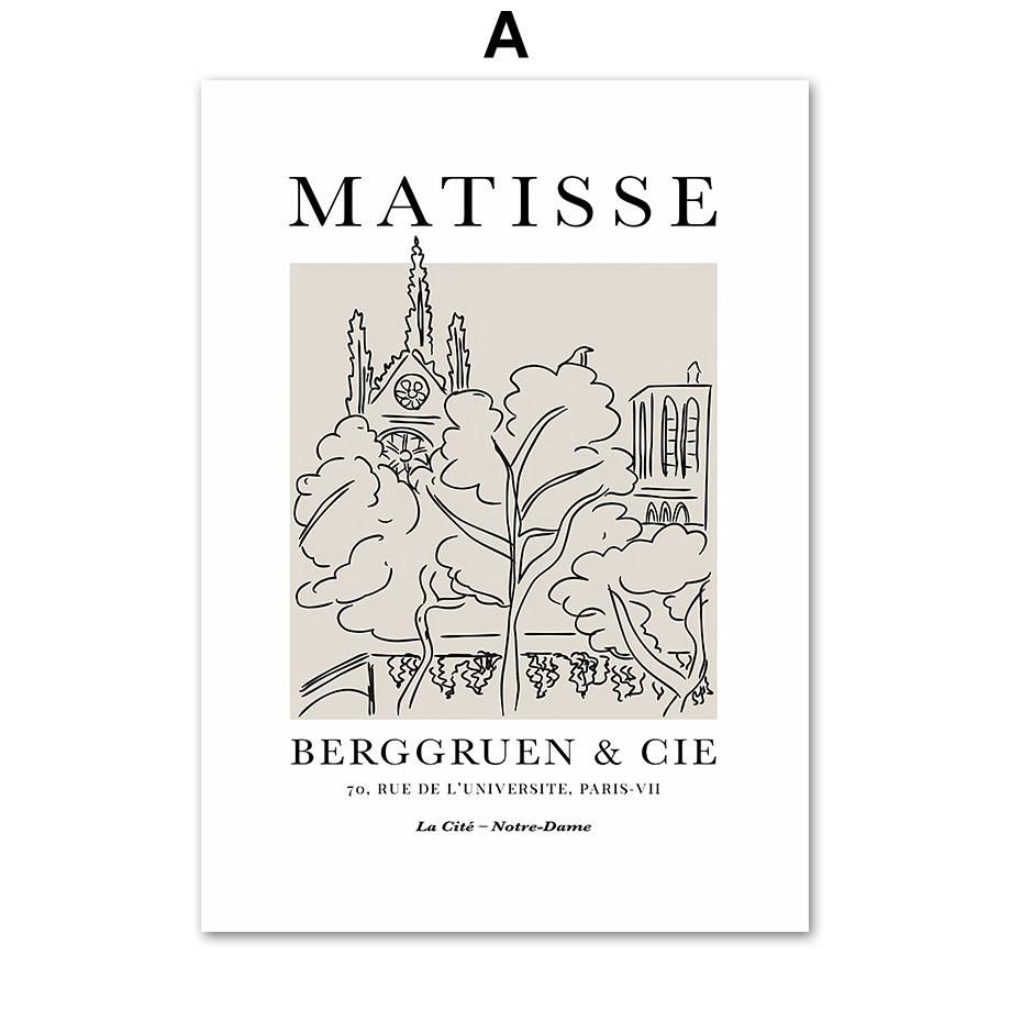 Бохо Матисс Плакат Бежевый Черный Абстрактные Линии Искусства Холст Картины Настенный Принт Фотографии Спальня Гостиная Интерьер Домашний Декор