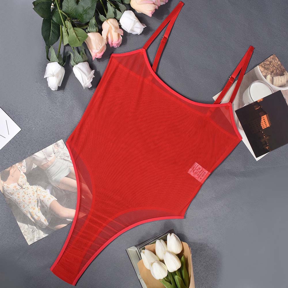 Spicy Girl Style Mesh Sheer Jumpsuit Mesh Hollow Women Lingerie Thin Mesh Bodysuit Women
